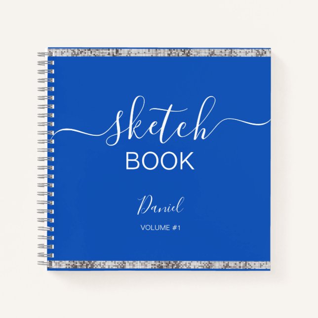 Cuaderno Sketchbook personalizado Su nombre guión elegante  (Anverso)