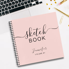Cuaderno Sketchbook personalizado Su nombre guión elegante