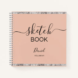Cuaderno Sketchbook personalizado Su nombre guión elegante