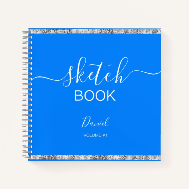 Cuaderno Sketchbook personalizado Su nombre guión elegante  (Anverso)
