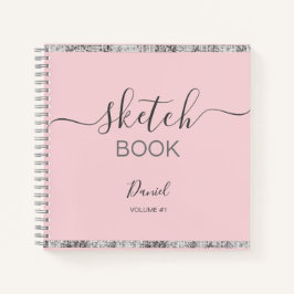 Cuaderno Sketchbook personalizado Su nombre guión elegante