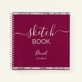 Cuaderno Sketchbook personalizado Su nombre guión elegante