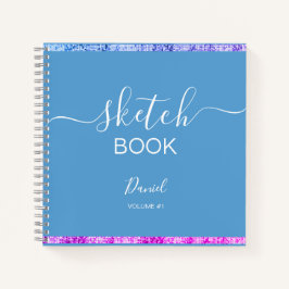 Cuaderno Sketchbook personalizado Su nombre guión elegante