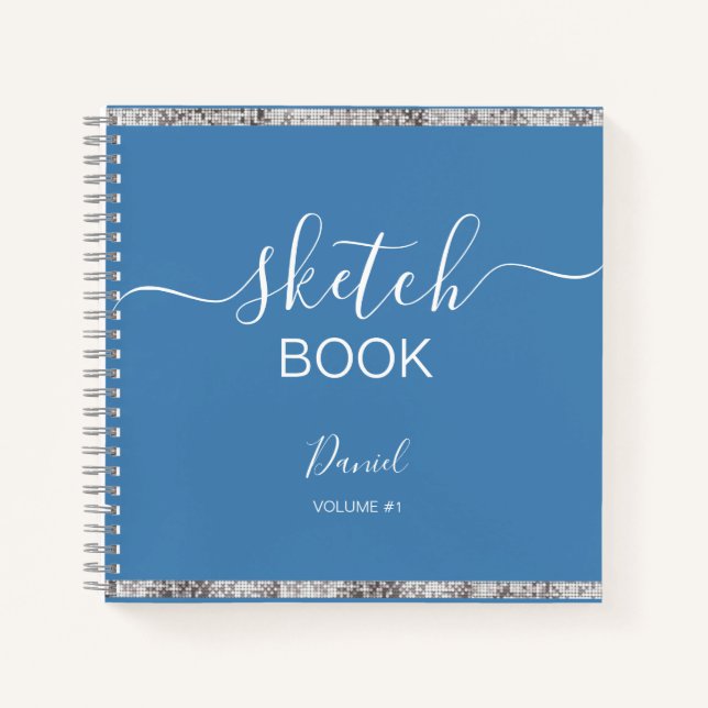 Cuaderno Sketchbook personalizado Su nombre guión elegante  (Anverso)