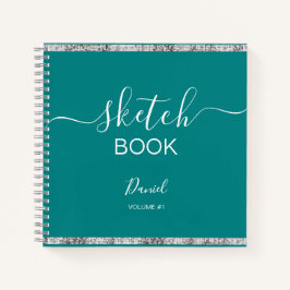 Cuaderno Sketchbook personalizado Su nombre guión elegante