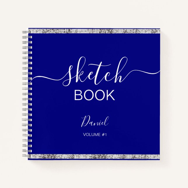 Cuaderno Sketchbook personalizado Su nombre guión elegante  (Anverso)