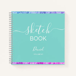 Cuaderno Sketchbook personalizado Su nombre guión elegante