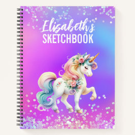 Cuaderno Sketchbook Unicorn Pink Pink Purple Irilish Nombre