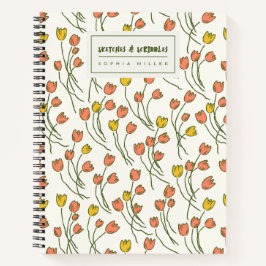 Cuaderno Sketchy Tulips Hand Drawn Floral | Fresh Meadow