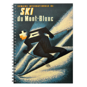 Cuaderno Ski Mont Blanc 1951 Poster de esquí francés vintag