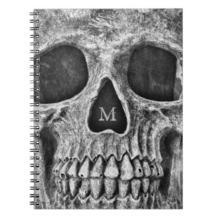 Cuaderno Skull Face Gótico Blanco Negro Guay Macabre