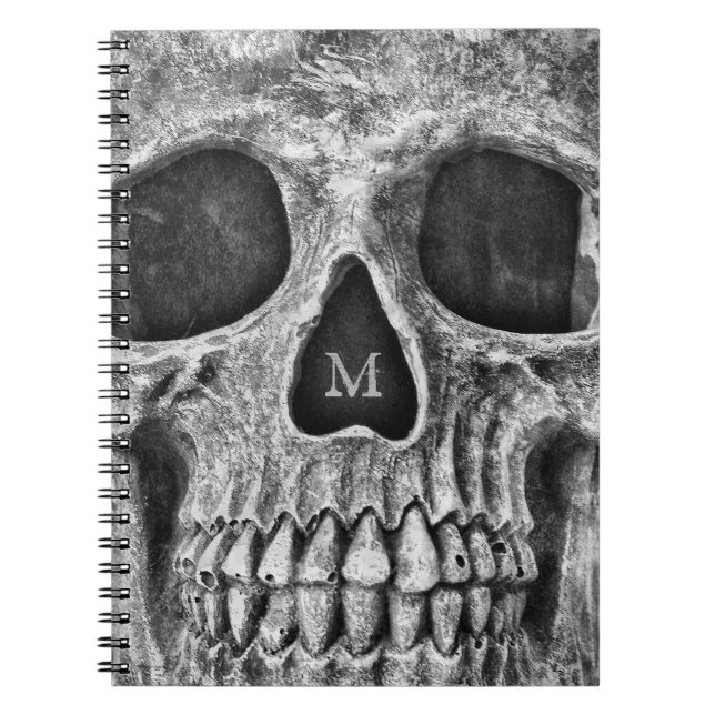 Cuaderno Skull Face Gótico Blanco Negro Guay Macabre (Frente)