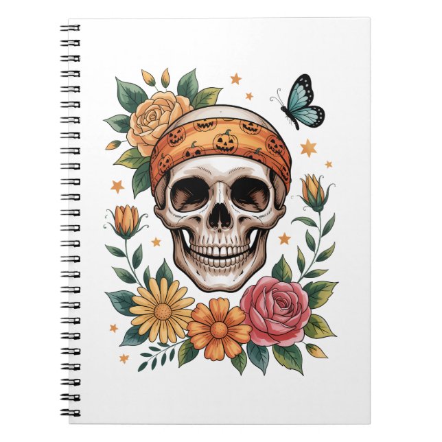 Cuaderno Skull Floral Halloween Spooky (Frente)