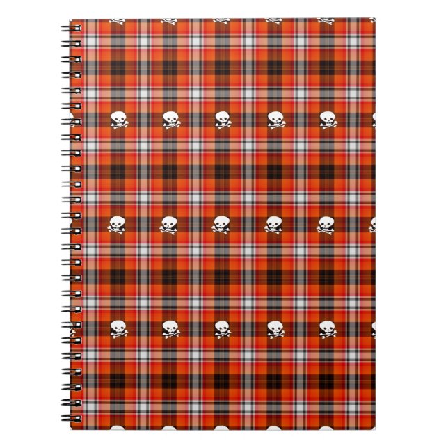 Cuaderno Skull y Crossbone Red and Black Plantas (Frente)