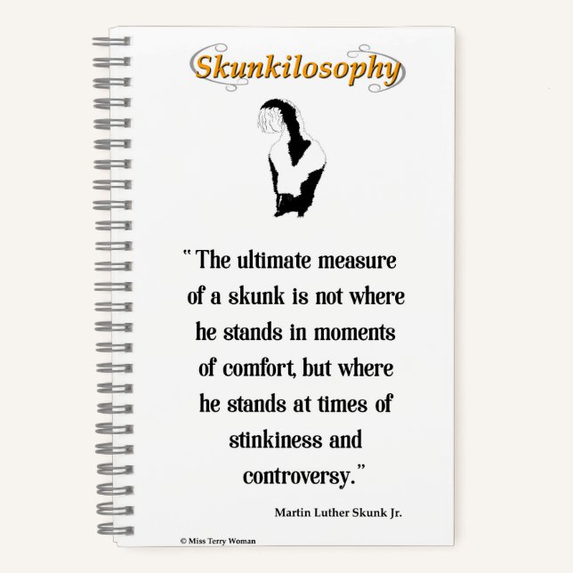Cuaderno Skunkilosófica: medida final de un zorrillo (Anverso)