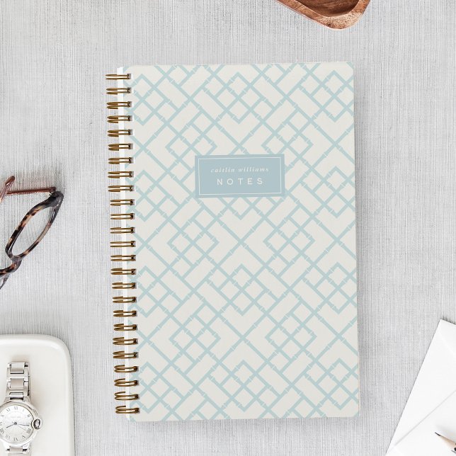 Cuaderno Sky | Coastal Bamboo Trellis Personalized (Subido por el creador)
