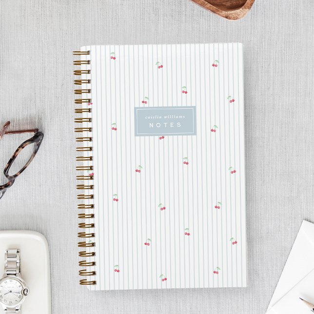 Cuaderno Sky | Scattered Cherry Pinstripe Personalized (Subido por el creador)