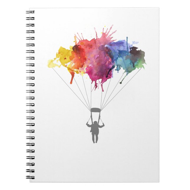Cuaderno Skydiver, paracaídas. Deporte de Skydiving. El (Frente)
