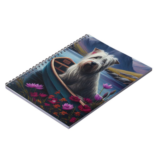 Cuaderno Skye Terrier en un remo: Una aventura panorámica (Lado Izquierdo)