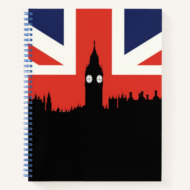 Cuaderno Skyline de Londres | Bandera británica (Anverso)
