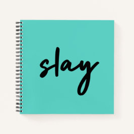 Cuaderno Slay | Moderno y moderno estilo de moda Cyan Green