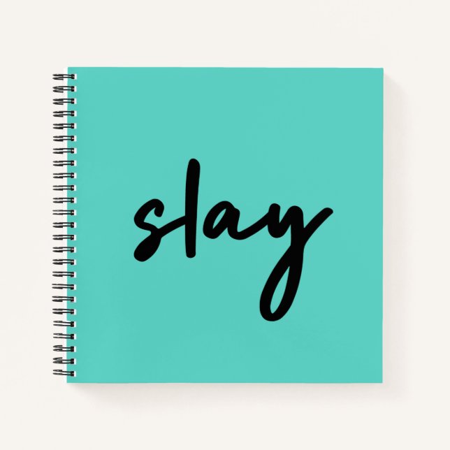 Cuaderno Slay | Moderno y moderno estilo de moda Cyan Green (Anverso)