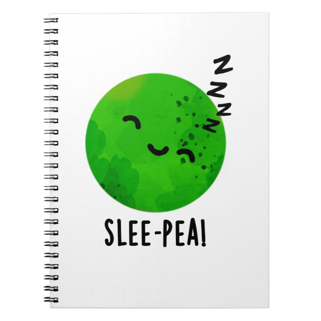 Cuaderno Slee-pea divertida broma de guisante dormido (Frente)