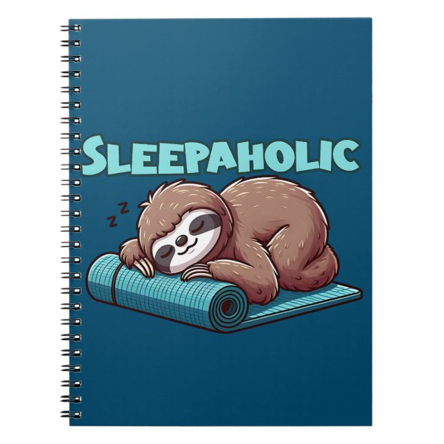 Cuaderno Sleepaholic - Lema Durmiente Sobre La Mata De Yoga (Frente)