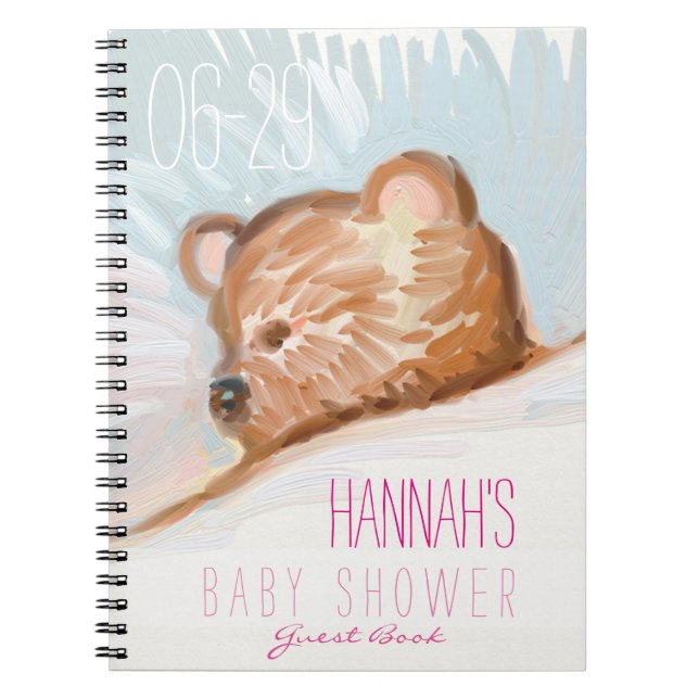 Cuaderno Sleeping Teddy Bear Baby Shower Guest Book 2 (Frente)