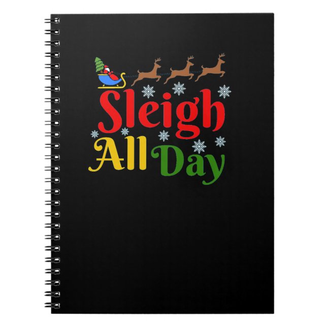 Cuaderno Sleigh todo el día, Navidades (Frente)