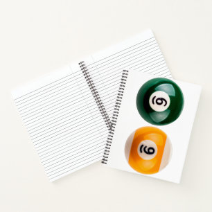 Cuaderno SlipperyJoe 69 mesa de billar dos bolas de billar
