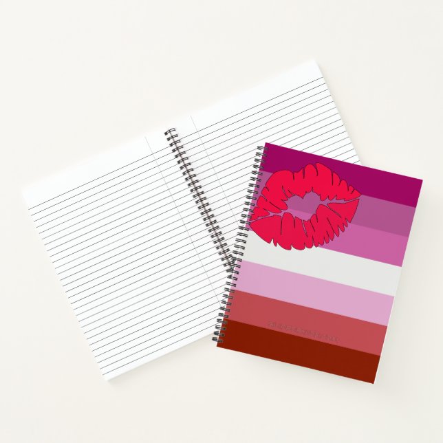 Cuaderno SlipperyJoe lápiz labial bandera de orgullo lésbic (Interior)