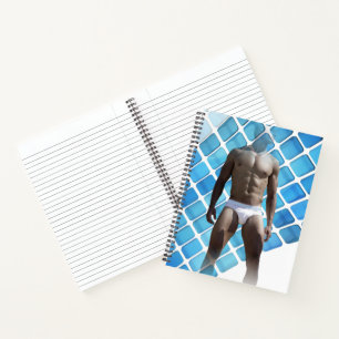 Cuaderno SlipperyJoe musculoso hombre abdominales six-pack 