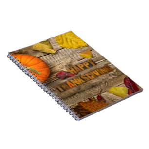 Cuaderno SlipperyJoe's cálido tema de otoño de Acción de Gr