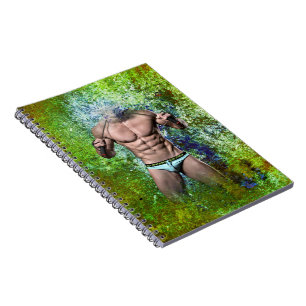 Cuaderno SlipperyJoe's hombre adulto muy musculoso sin cami