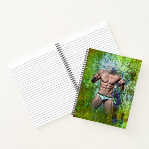 Cuaderno SlipperyJoe's hombre adulto muy musculoso sin cami