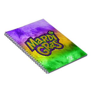 Cuaderno SlipperyJoe's Mardi Gras festival yel verde púrpur