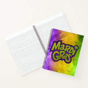 Cuaderno SlipperyJoe's Mardi Gras festival yel verde púrpur