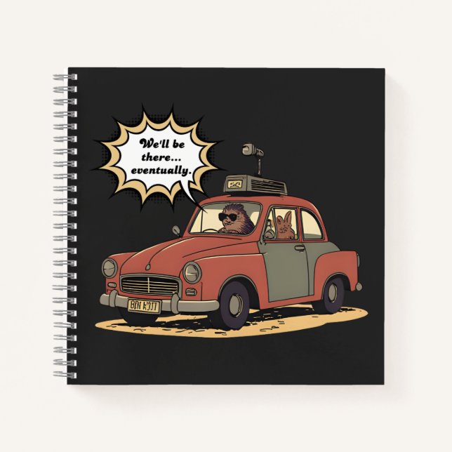 Cuaderno Sloth and Bunny Cartoon Road Trip Adventure (Anverso)