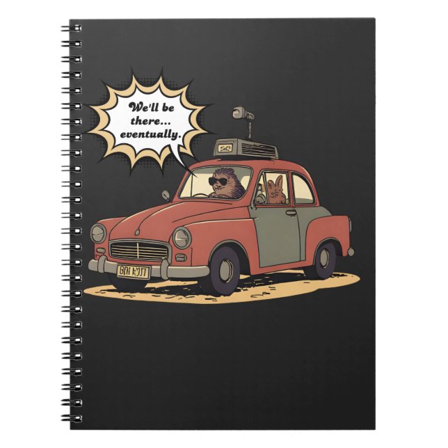Cuaderno Sloth and Bunny Cartoon Road Trip Adventure (Frente)