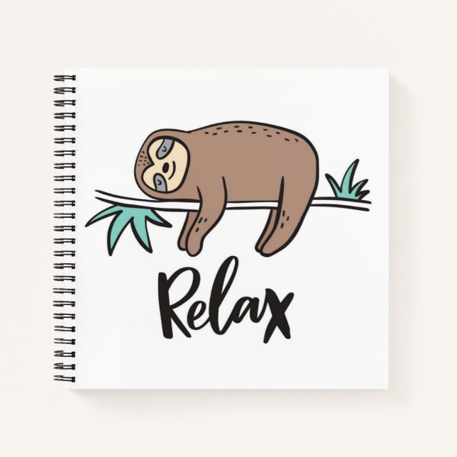 Cuaderno Sloth dice Relax (Anverso)