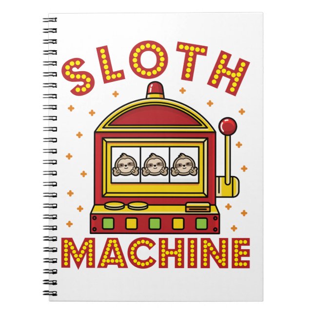 Cuaderno Sloth Machine Slots Machine Casino Gambling (Frente)