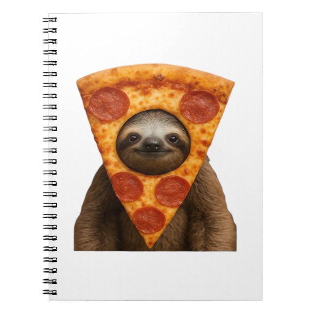 Cuaderno Sloth pizza funny weird prank meme cute happy chri (Frente)