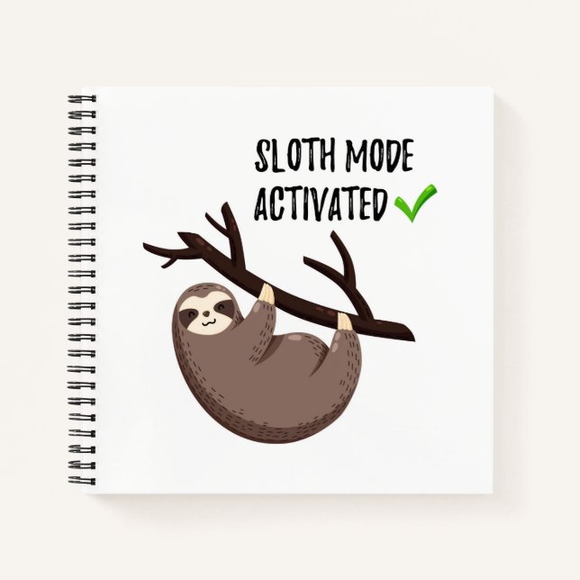 Cuaderno Sloth Says | Modo de ranura activado (Anverso)