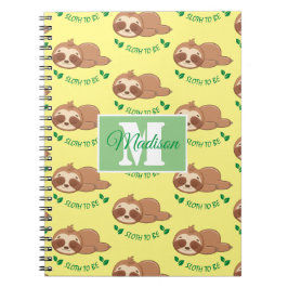 Cuaderno Sloth To Be | Funny Sleeping Sloth Pattern Name