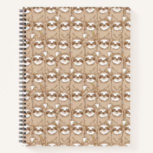 Cuaderno Sloths & Coffee Pattern