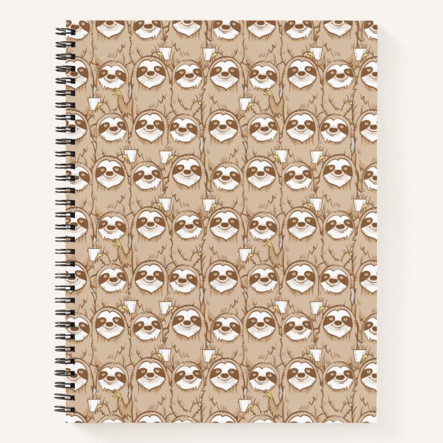 Cuaderno Sloths & Coffee Pattern (Anverso)