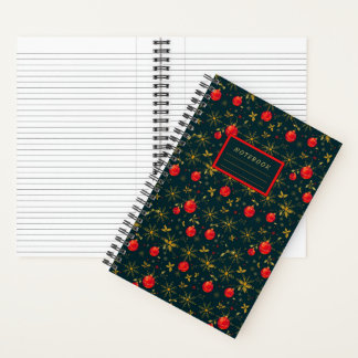 Cuaderno Small Festive Christmas Notebook - Red Ornaments