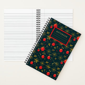 Cuaderno Small Festive Christmas Notebook - Red Ornaments