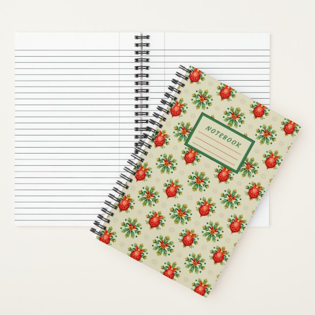 Cuaderno Small Light Christmas Notebook - Vintage Ornaments (Interior)